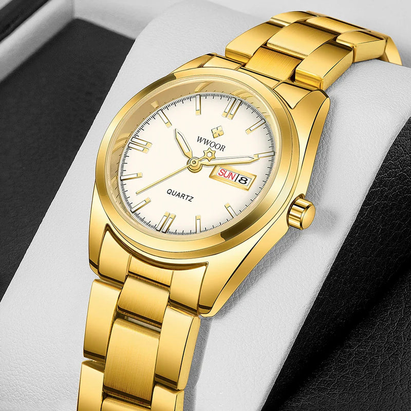 Relógio Feminino: WWOOR 8804 Dourado