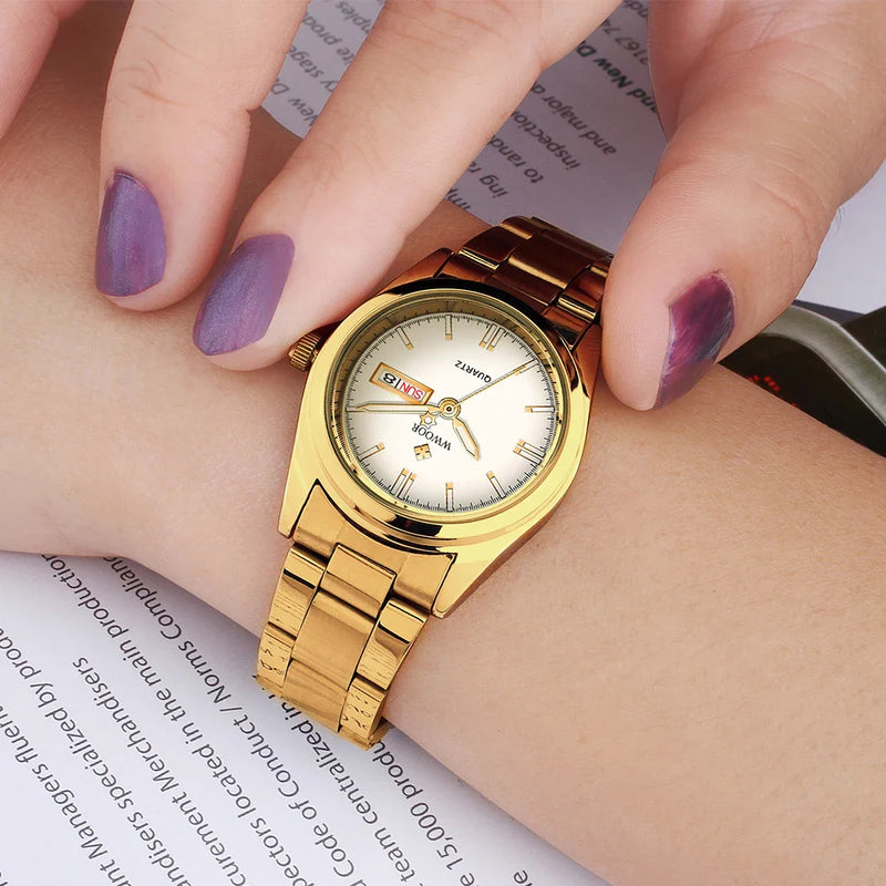 Relógio Feminino: WWOOR 8804 Dourado