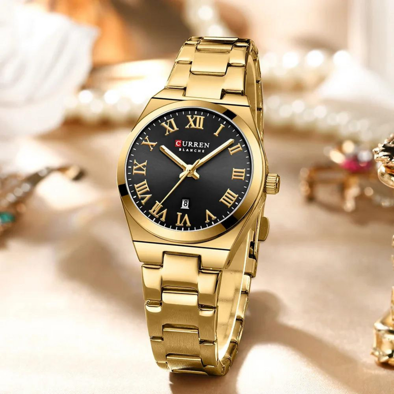 Relógio Feminino: CURREN 9095 - Dourado